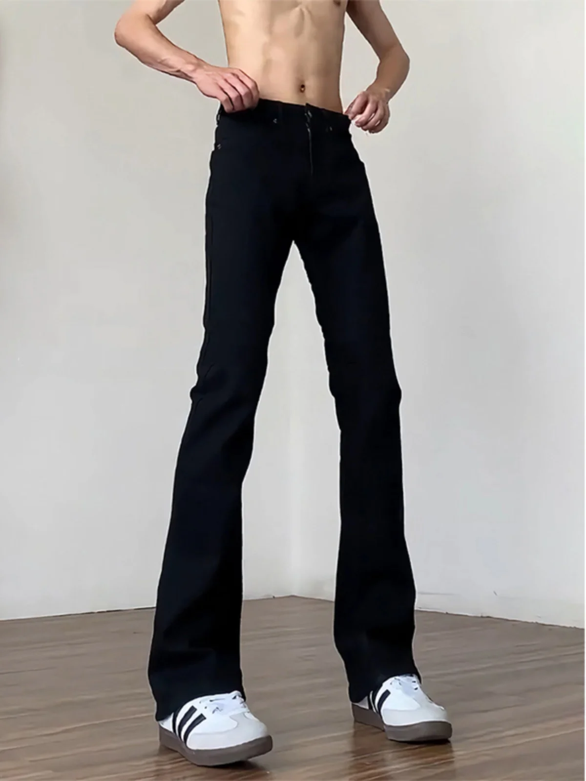 

American High Street Men's Slim Fit Straight Leg Jeans Autumn Cleanfit High Elastici Flared Knife Pants Youth Faion