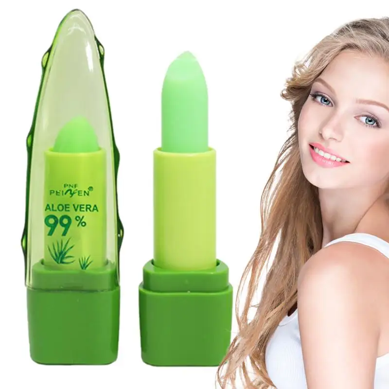 Lápiz labial que cambia de temperatura, bálsamo labial que cambia de Color, Aloe gelatinoso, hidratante