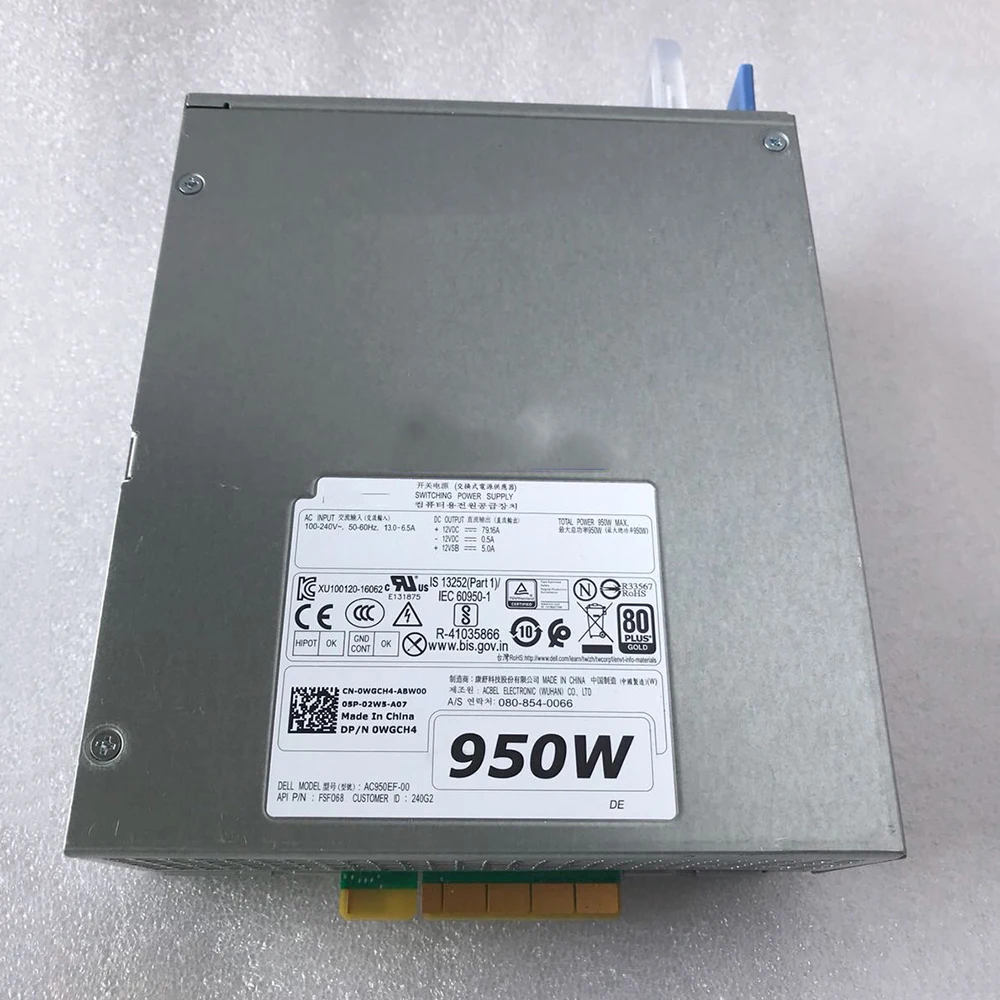 Блок питания для рабочей станции DELL 950W T5820 T7820 AC950EF-00 WGCH4 CXV28