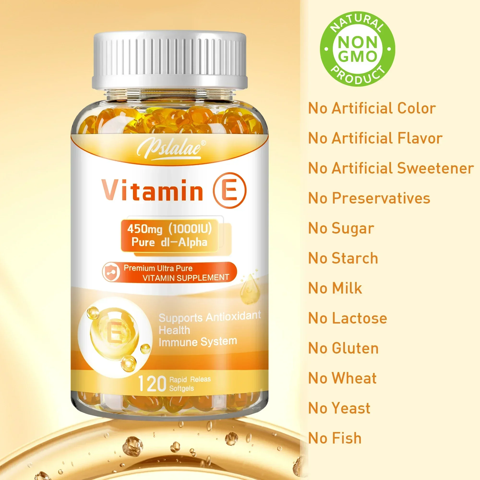 Vitamin E - Supports Skin, Hair, Nail, Immune and Eye Health and Boosts Immunity