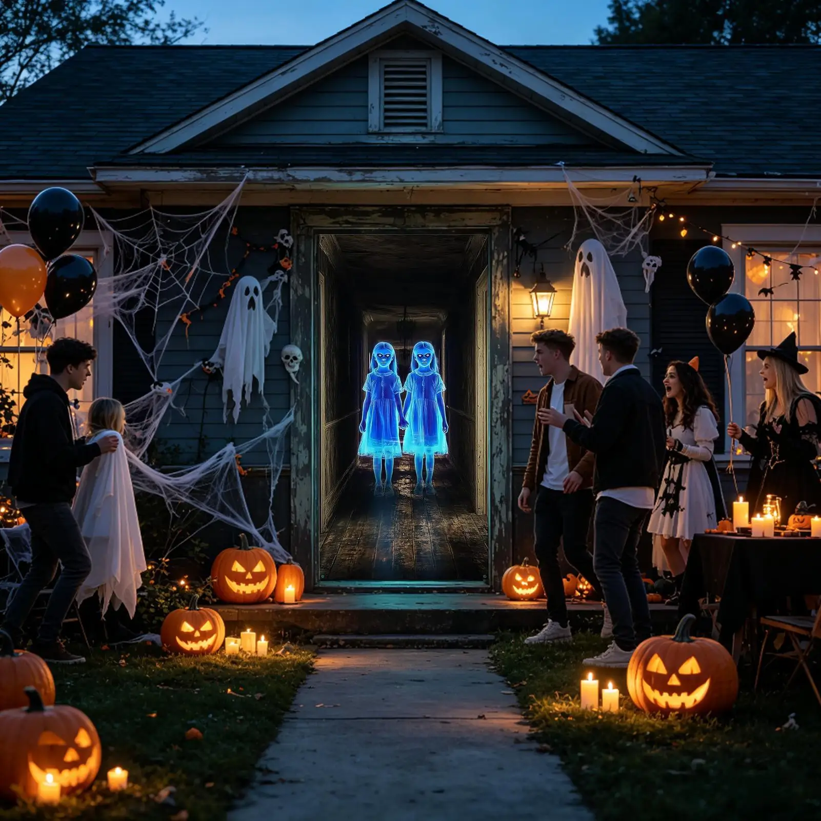 Ghost Front Door Cover Spooky Ornament Backdrop 35 X 71 Inches Halloween Decor Front Door Cover For Outdoor Farmhouse Garage