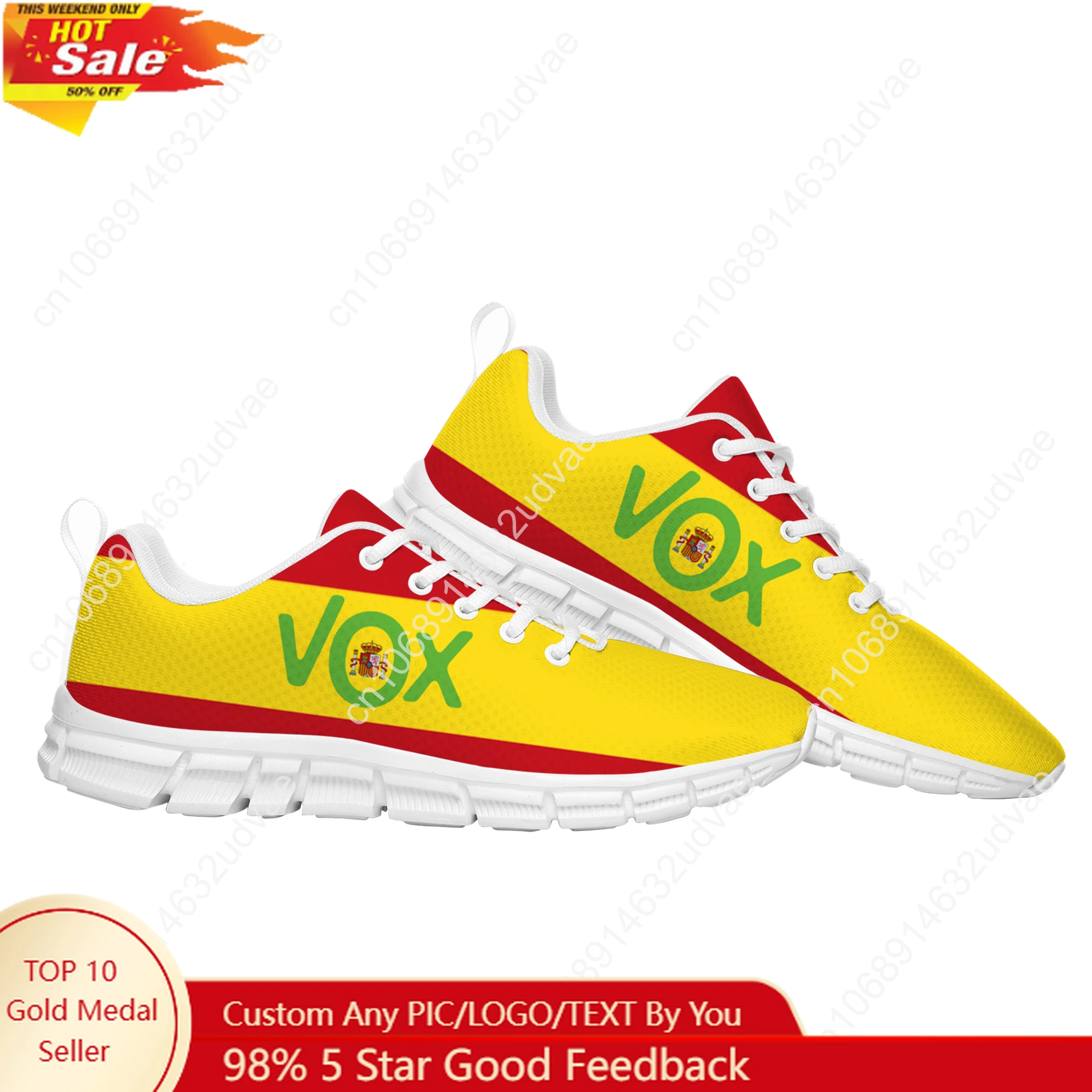 

Spanish National Emblem Vox Sports Shoes Mens Womens Running Sneakers Casual Hiking Sneaker Custom Built Shoes