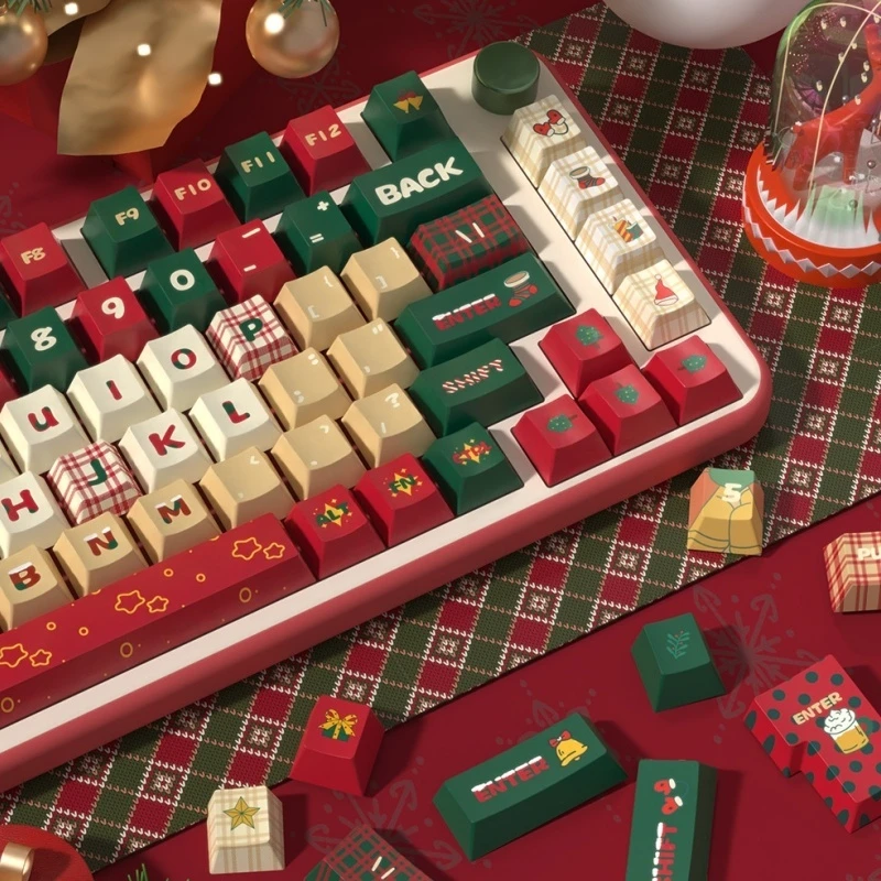 Christmas Eve Themed Keycaps 138/158key Cherry Profile Pbt Hot Sublimation Mechanical Keyboard Animation Peripheral Game Keycap