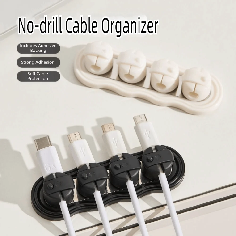 New Magnetic Magnetic Cable Organizer Self Adhesive ABS Charging Cable Holder Adhesive Cord Holder
