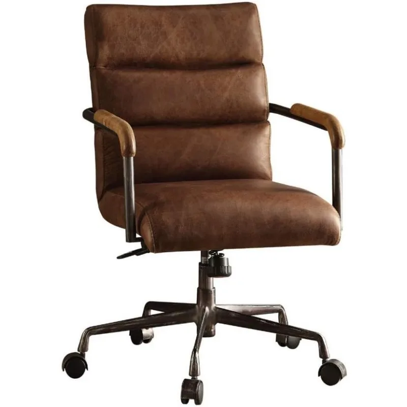 Leather Upholstered Swivel Office Chair