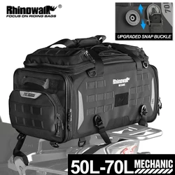 Rhinowalk Motorcycle Tail Bag 50-70L Expandable Waterproof Back Seat Bag Dry-Wet Separation Versatile Backpack 14
