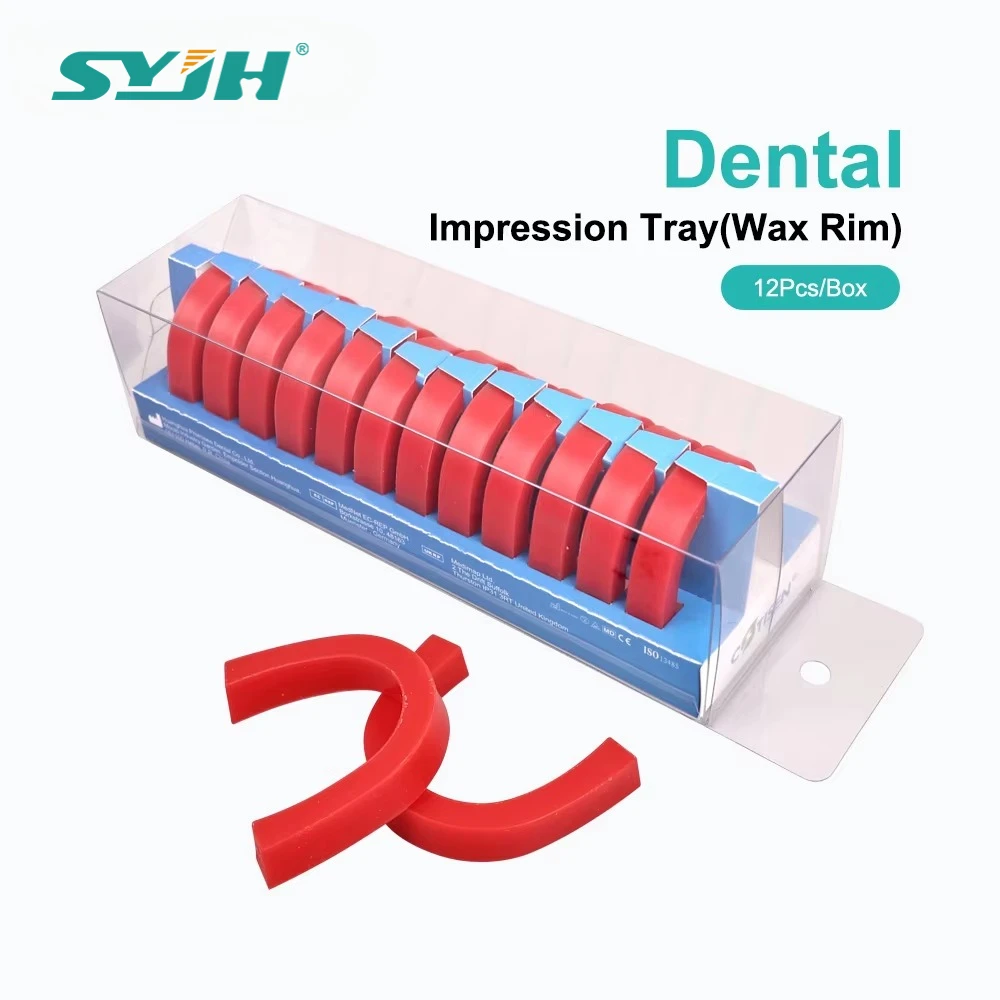36Pcs/3Boxes Dental Wax Rim U Shape Dental Base Plate Occlusal Rim Bite Block For Denture Casting Dentistry Lab Materials