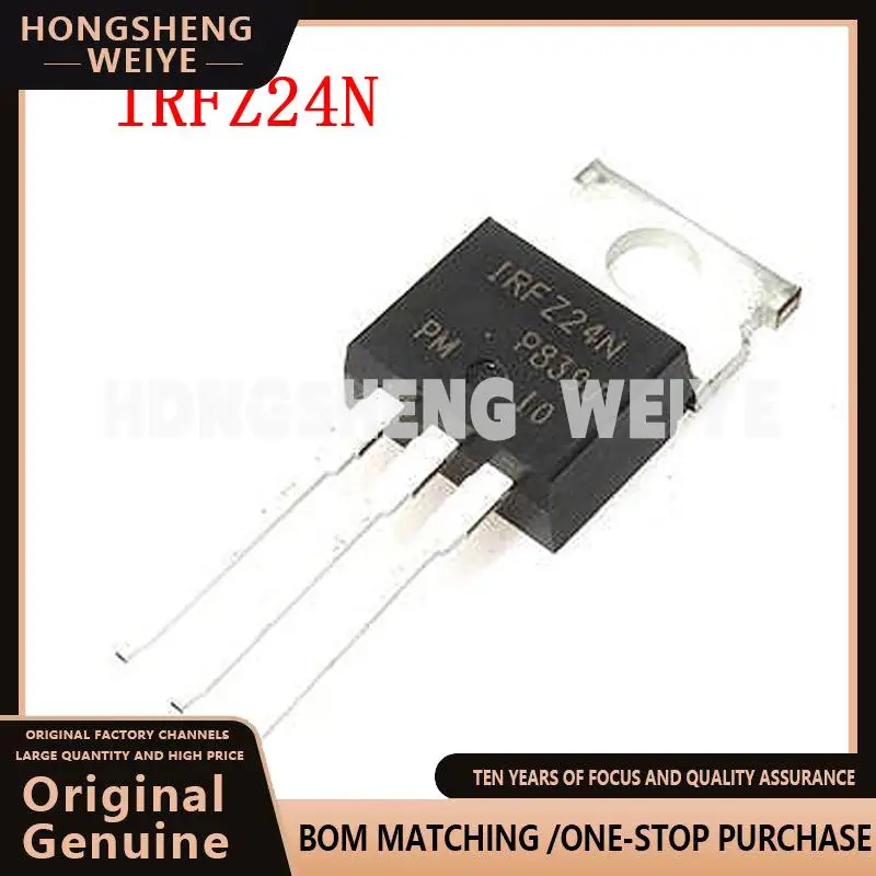 100%new 10pcs/lot IRFZ24N IRFZ24 IRFZ24NPBF MOSFET MOSFT 55V 17A 70mOhm 13.3nC TO-220 new original