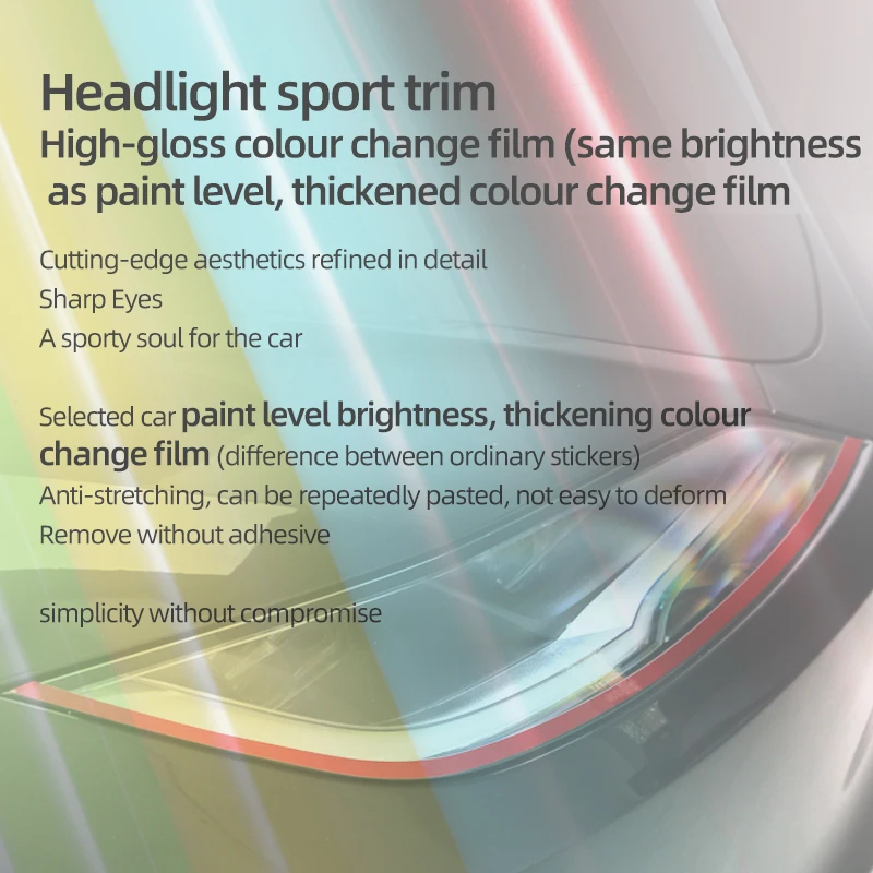 ل تسلا نموذج 3 هايلاند 2024 نموذج Y العرعر سيارة العلوي الحواجب قطاع الكسوة تغيير لون فيلم لاصقة تزيين ملحق #2