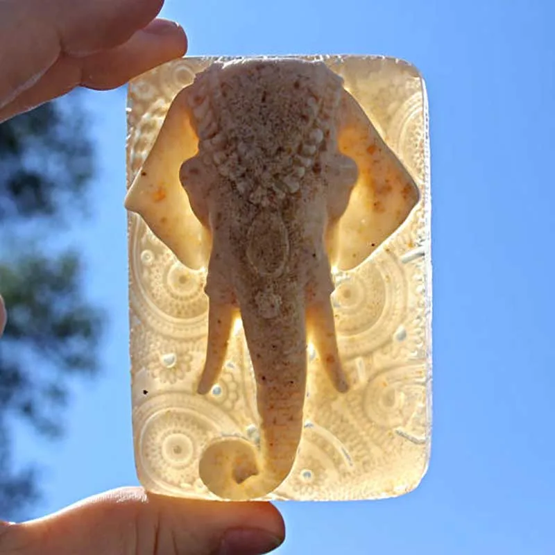 

Silicone Elephant Embossing Design Mold, Handmade Soap Mold, DIY Elephant Decorating, Aroma Stone Moulds