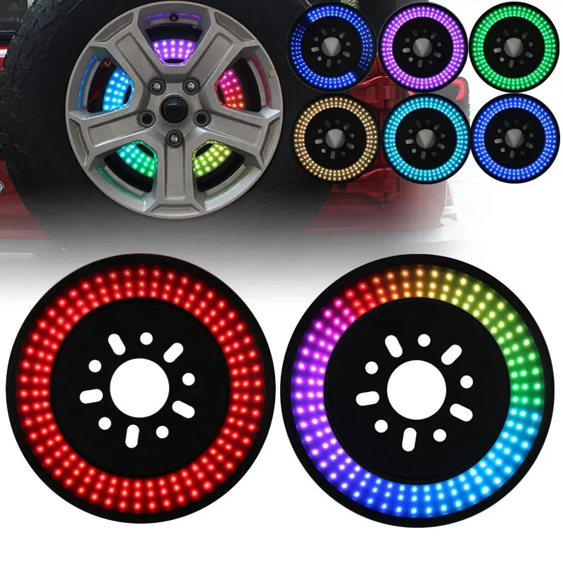 

LED Spare Tire Brake Light Color RGB Day Line Red Warning Light for Jeep Wrangler JK JL Auto Parts Replacement and Modification