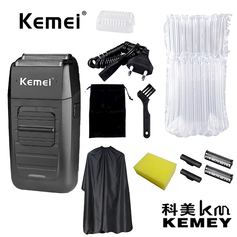 Kemei KM-1102 Barbeador Sem Fio Recarregável Para Homens lâmina gêmea recíproca barba navalha cuidados com o rosto multifunciona