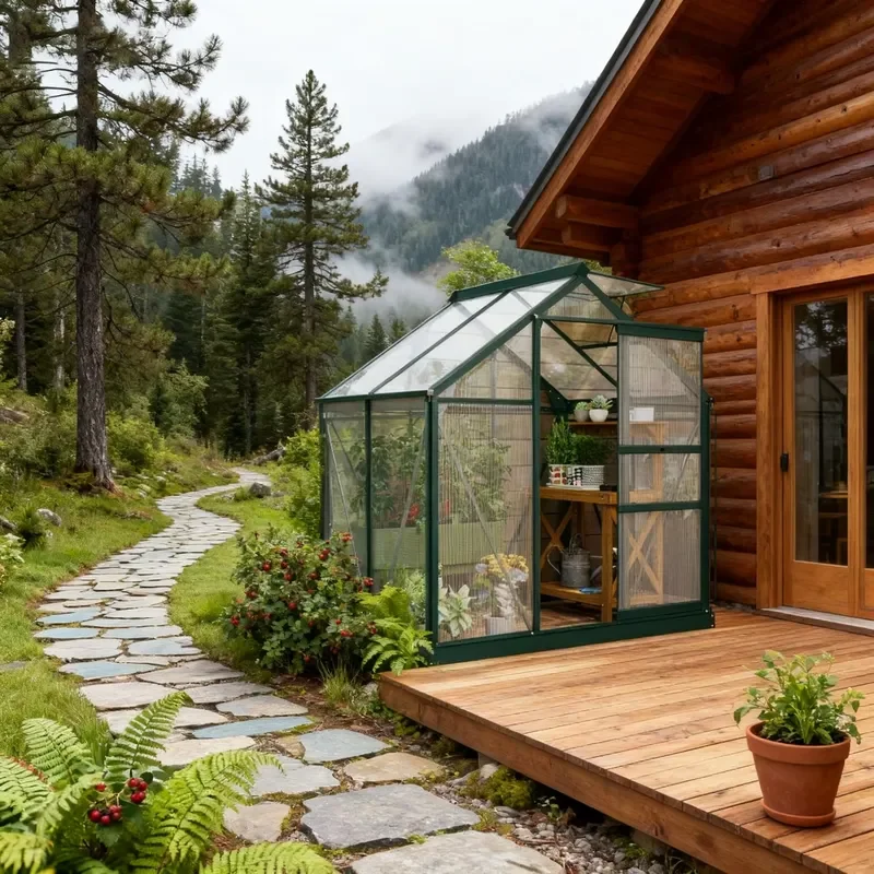 Factory Direct Sales 4x6 Ft Metal Walk-In Greenhouse Waterproof Easily Assembled Modern Traditional Style Backyard Hydroponic