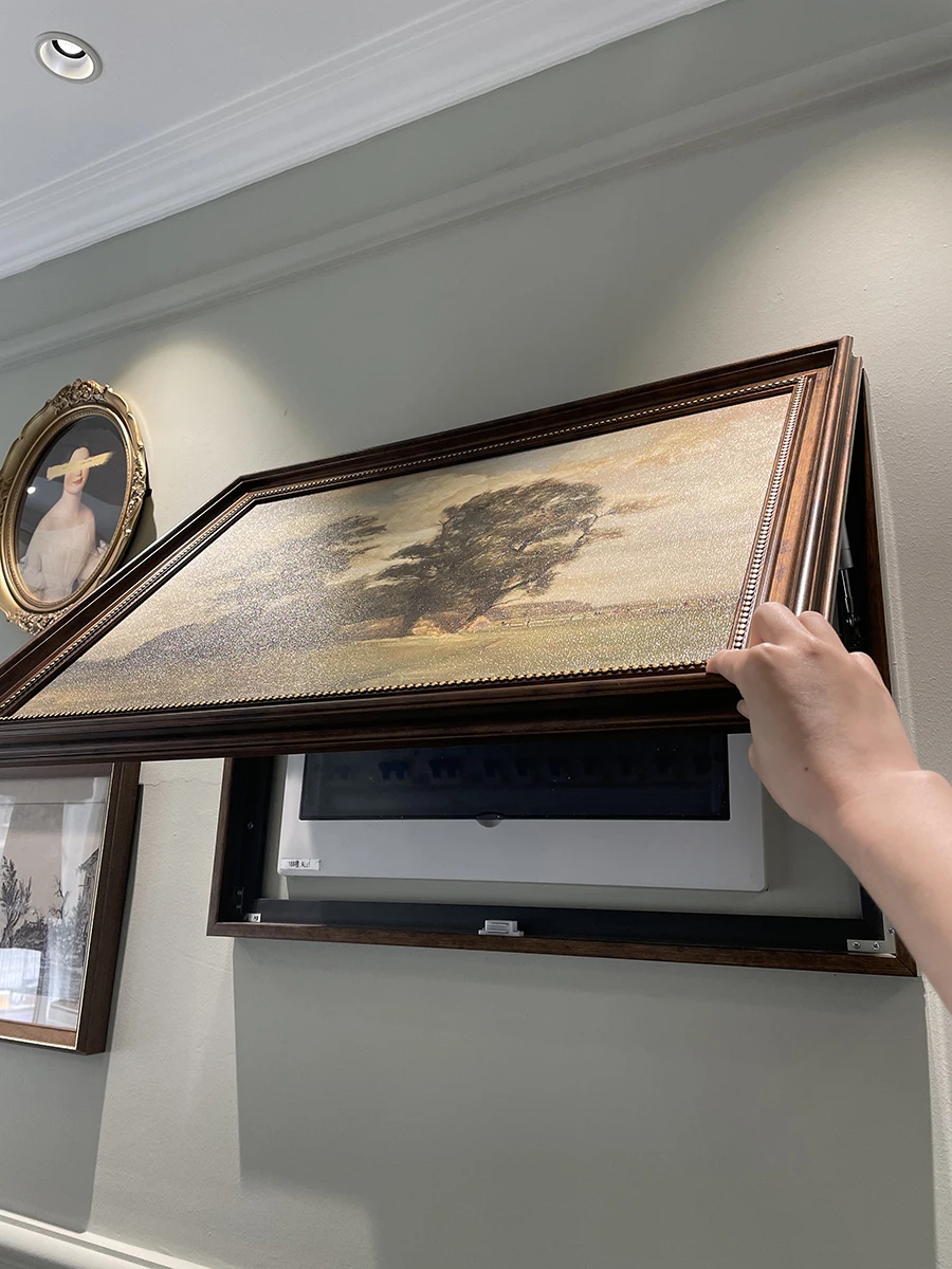 

Living room dining room porch shielding distribution cabinet invisible decorative painting American still life push-pull