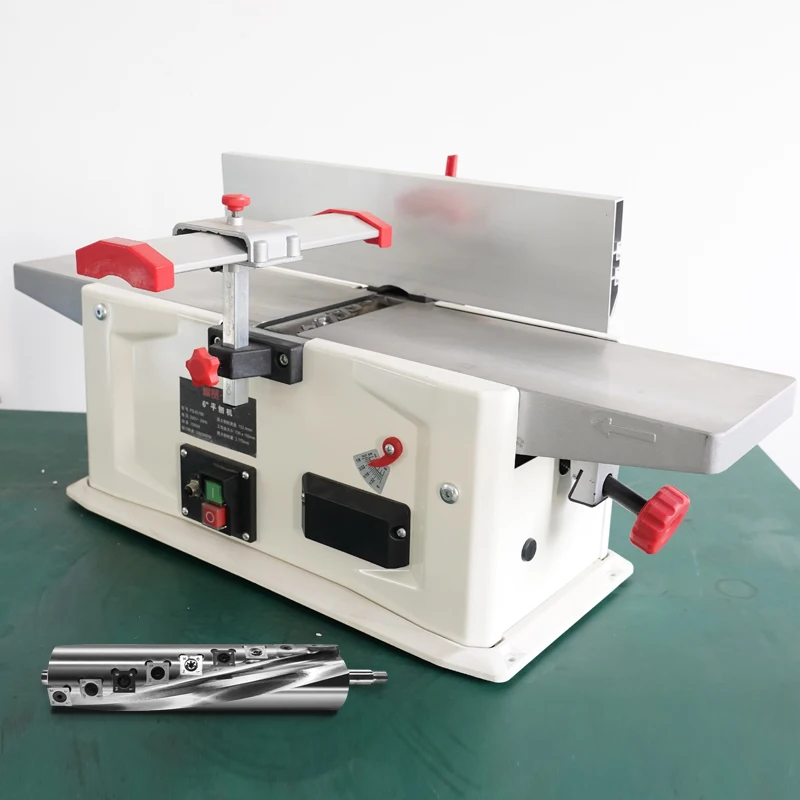 CE FS-5211II 6 Inch Single Surface Bench Planer High Precision Wood Jointer Spiral Cutter Head 1500W 152mm 220V Motor