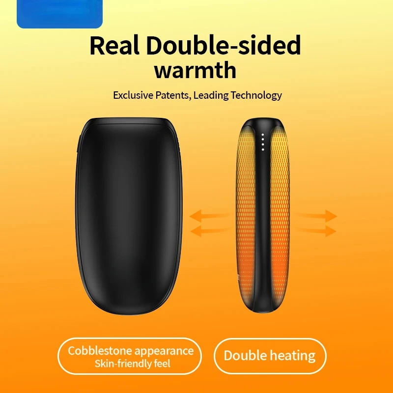 Calentador de manos Power Bank 5000mAh tipo C doble calentamiento apariencia de adoquines PowerBank regalo para iPhone 16 15 Samsung adulto T