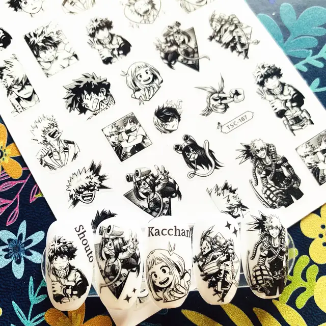 Newest AnimeTSC series TSC-167-168 Hero Academy 3d nail art stickers