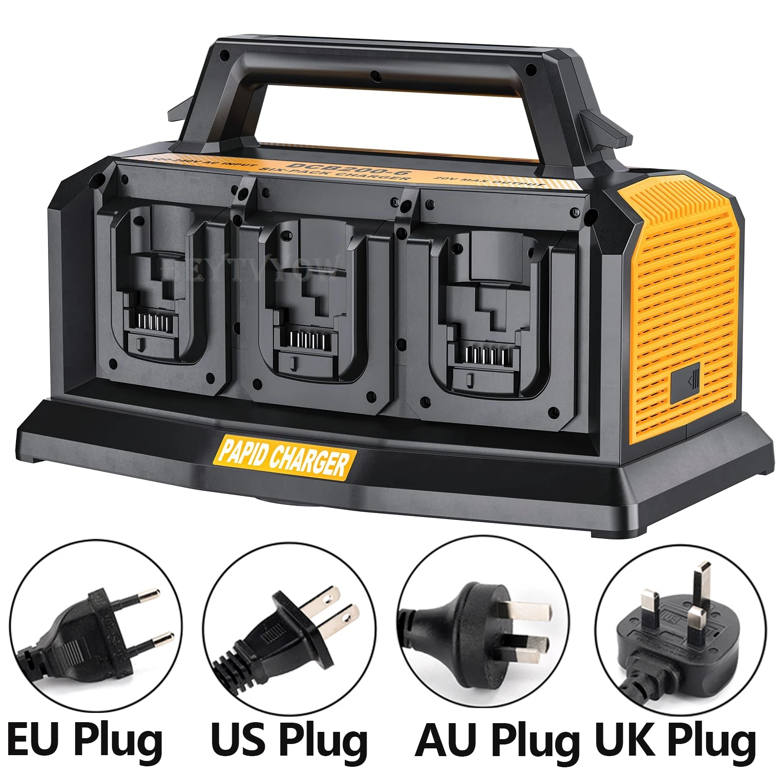 

Супер зарядное устройство для аккумулятора Dewalt 20V MAX и аккумулятора FlexVolt 20V / 60V быстрая зарядная станция 6 портов одновременно заряжаемые электроинструменты Каждый порт 3A быстрый в то же время быстрый зарядный устройство Аксессуары Dewalt Инт