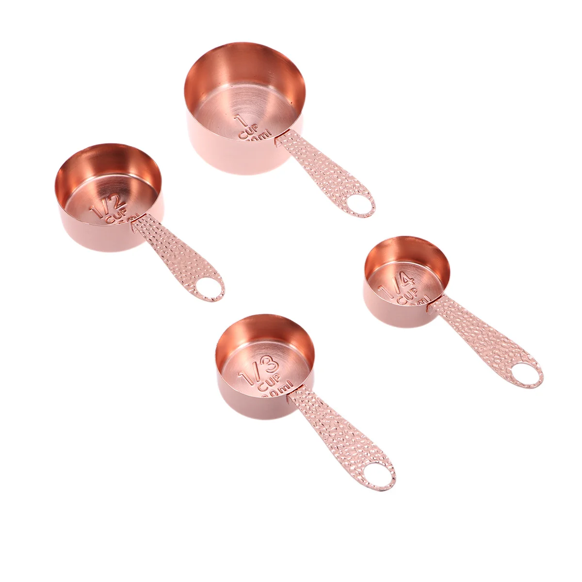 

4pcs Rose Gold Stainless Steel Spoons Set Food Grade Kitchen Tools Graduated Scales Easy Jar Friendly Measuring