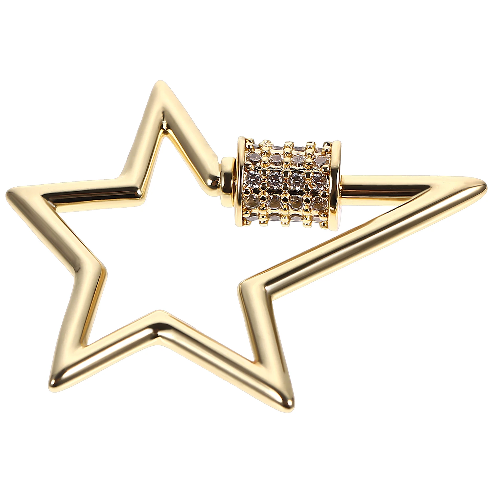 

Pentagram Necklace Charms Copper Color Jewelry Making Connector Carabiner Star Shape Screw Lock Pendant Perfect for Bracelet