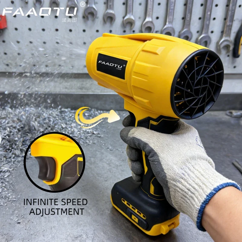 

FAAOTU 30000RPM Brushless Air Blower Cordless Violent Fan Dryer 20V Blowing Tool Suitable for Dewalt batteries(NO battery)
