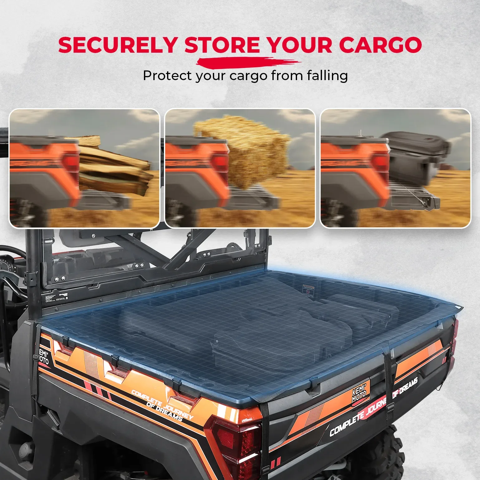 KEMIMOTO Ranger Storage Cover Compatible with Polaris Ranger 1000 / XP 1000 900 570 2013-2023 UTV Soft Cargo Bed Cover Canvas