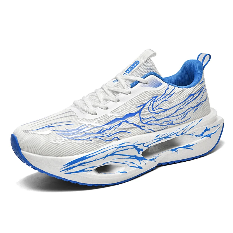 

Sports and leisure shoes, men's shoes, marathon oversized air cushioned shoes, fly woven all season rubber, wear-resistant, anti