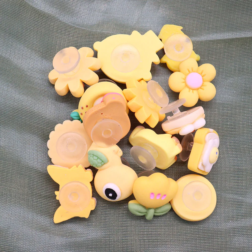 1-15pcs Resin Shoe Accessories Yellow Chicken Turtle Sunflower Dount Shoes Charms Decoration Fit Boys Girls Party Gift