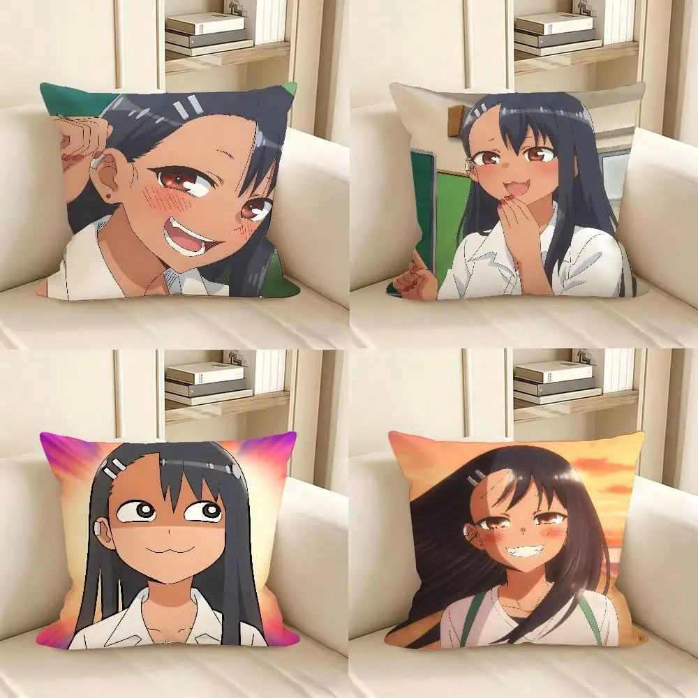1pc H-Hayase Nagatoro Pillow Case Fashion Square Pillowcase Bedroom Sofa Room Ins Decoration Leisure