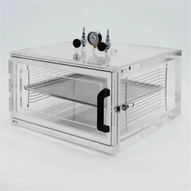 Transparent Leak-tight Desiccator Acrylic Rectangle Removable Top Lid Lab Vacuum Chamber with Pressure Gauges