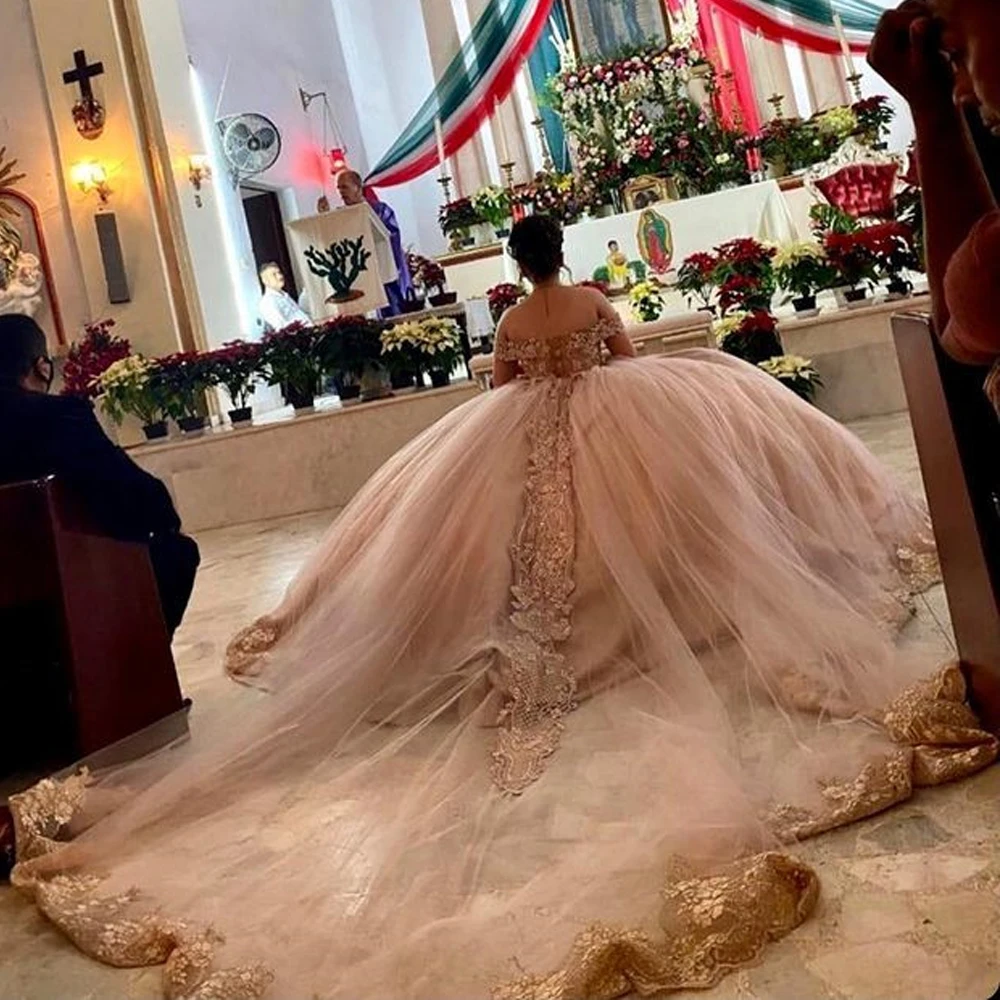 Vestidos De Quinceañera De XV Años, vestido De fiesta con apliques De encaje, falda con volantes, 16, 2022