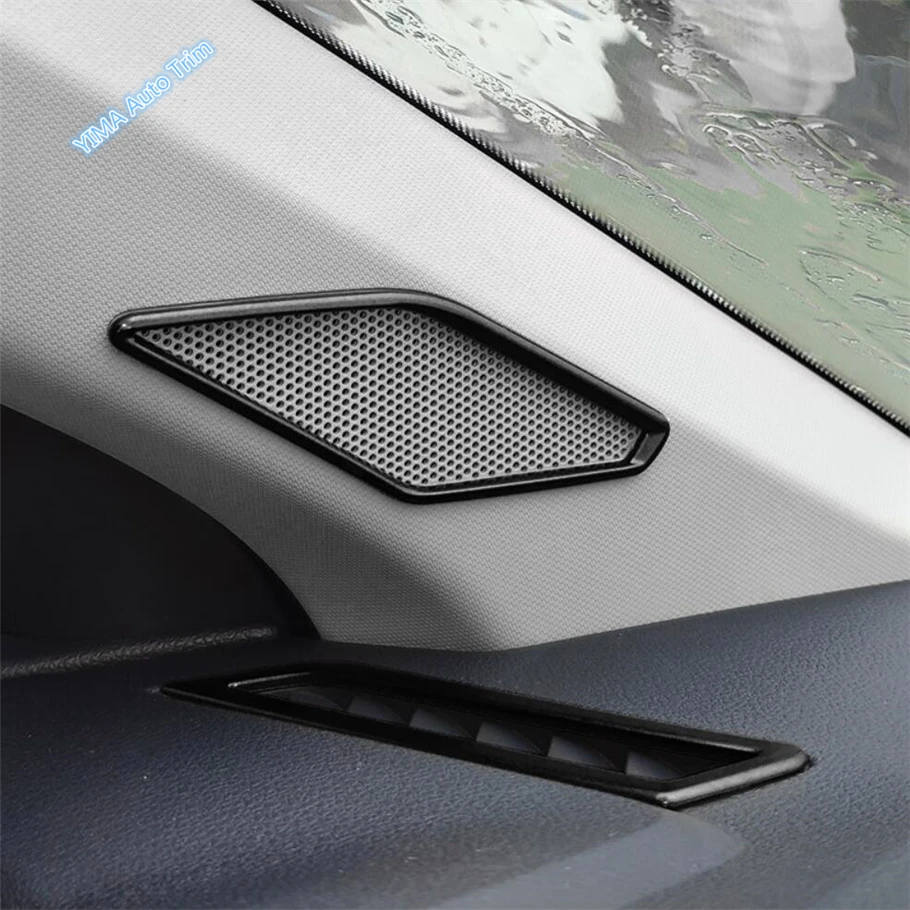 Warning Light Lamp Switch / Door Handle Handrail Panel Cover Trim For VW Volkswagen Polo 2019 - 2023 Black Interior Accessories