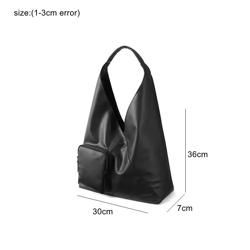 Soft PU Leather Large Capacity Tote Bag Advanced Triangular Shape Casual Designer Bags Luxury Portable Chain Underarm Bag