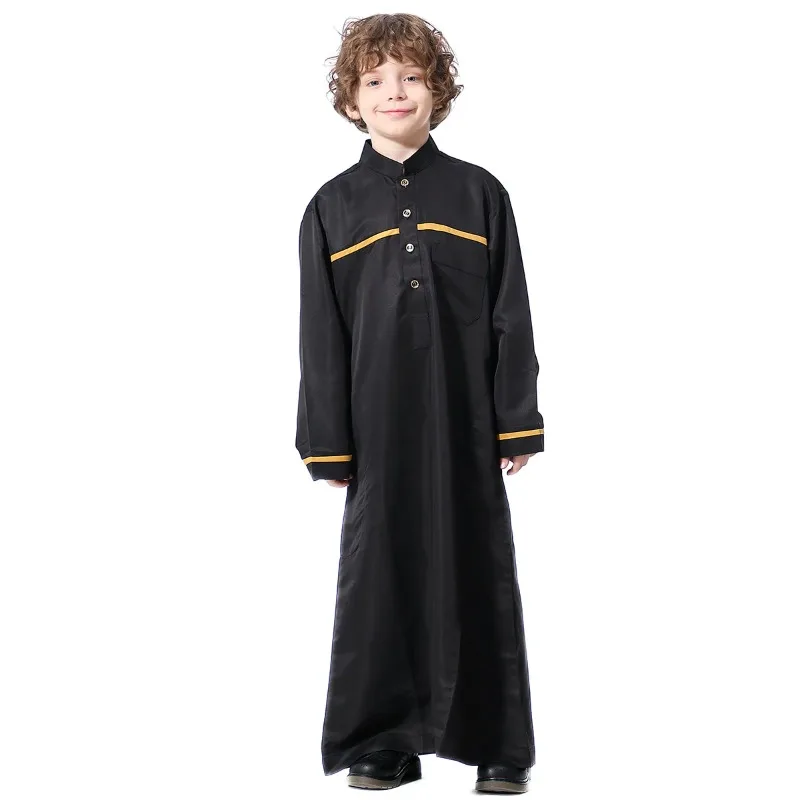 Muslim Kids Jubba Thobe Boy Abaya Long Dress Islamic Eid 2025 Ramadan Long Robe Saudi Musulman Wear Caftan Dubai Arab Dresses