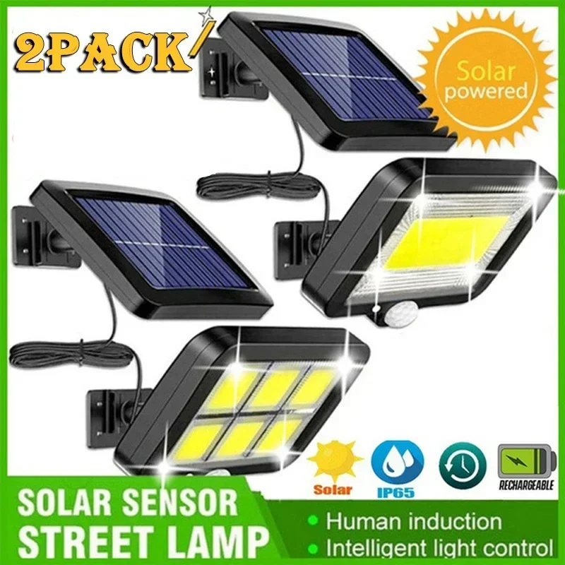 

Solar Wall Lamp Human Body Induction 1/2/4/6COB Split Courtyard Outdoor Waterproof Rural Household Lighting 3 Modes Street Lamps