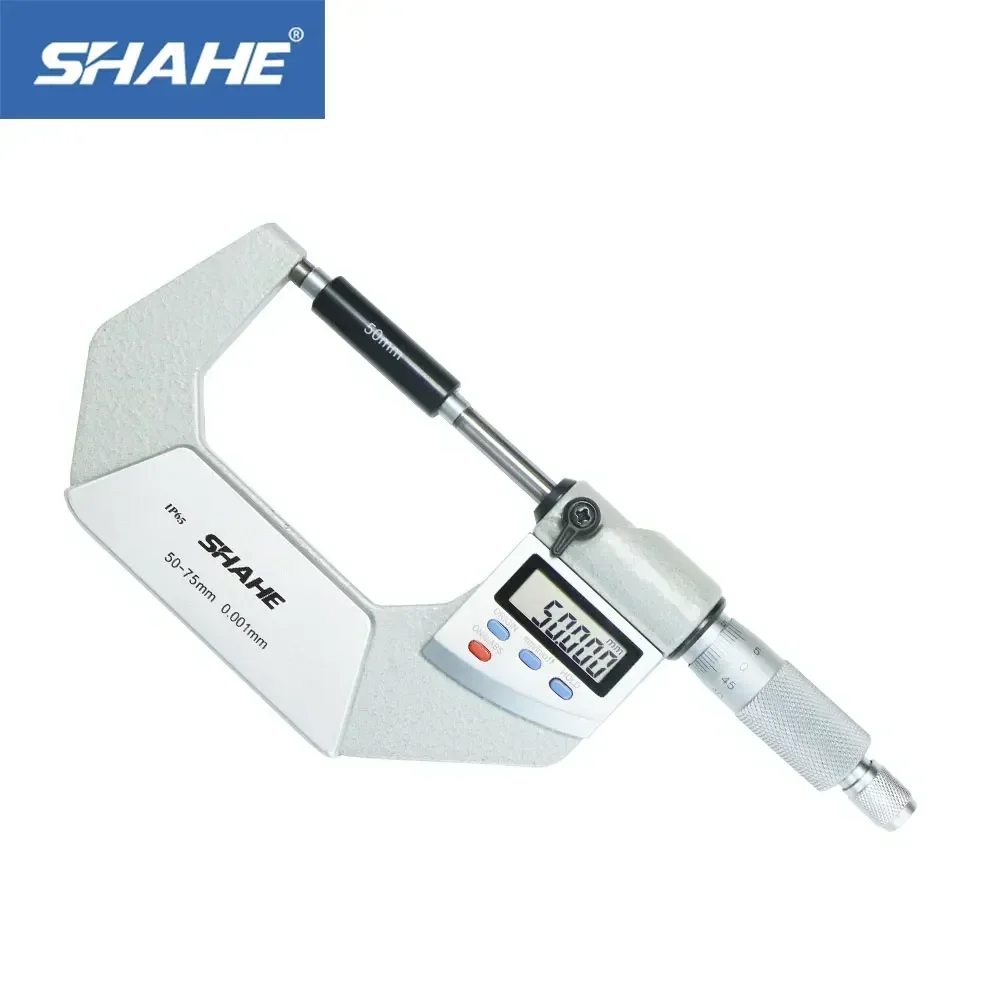 Shahe 0,001 mm Mikrometr cyfrowy 50-75 mm IP 65 Mikrometr cyfrowy 50-75 mm