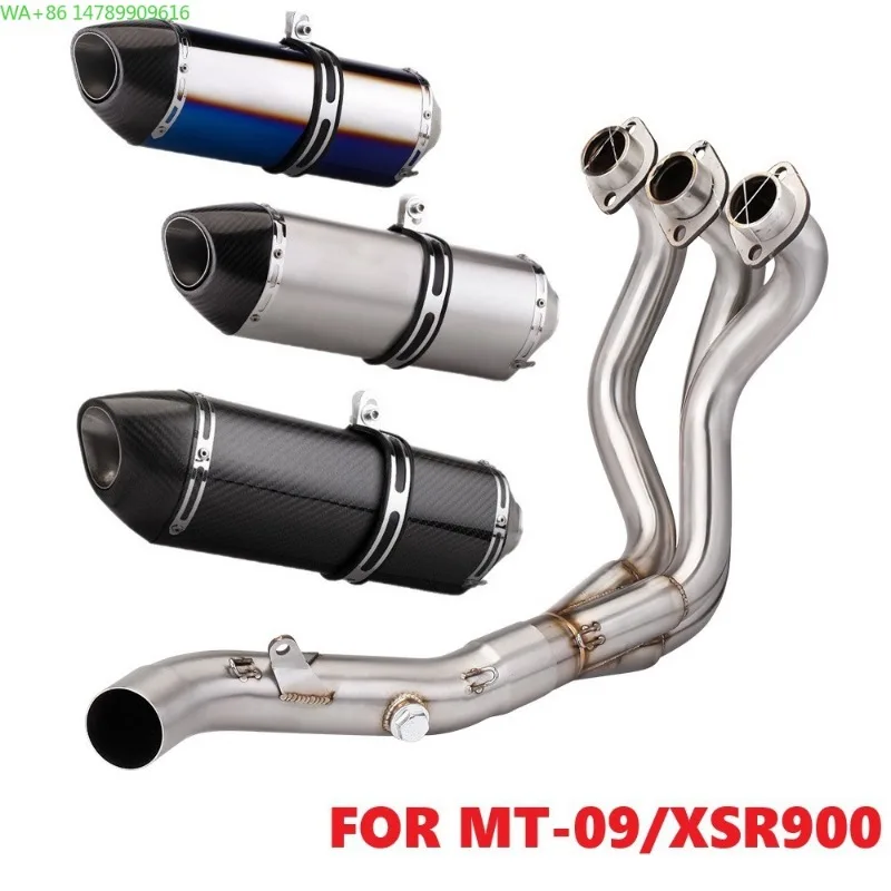 Full Size Custom Motorcycle Exhaust PipeSuitable For MT09 Motorcycle Modified Exhaust Pipe, Stainless Steel, Carbon Fiber Full S