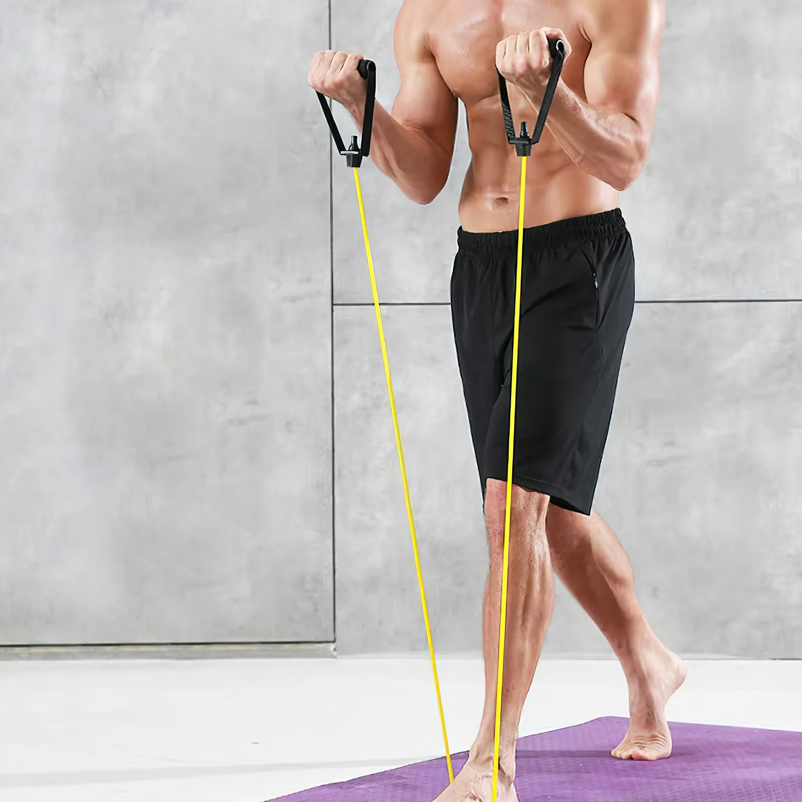 

Comfortable Resistance Bands with Handles Exercise Pull Rope 15 Lbs Stretchable Band for Yoga Workout Training Physical