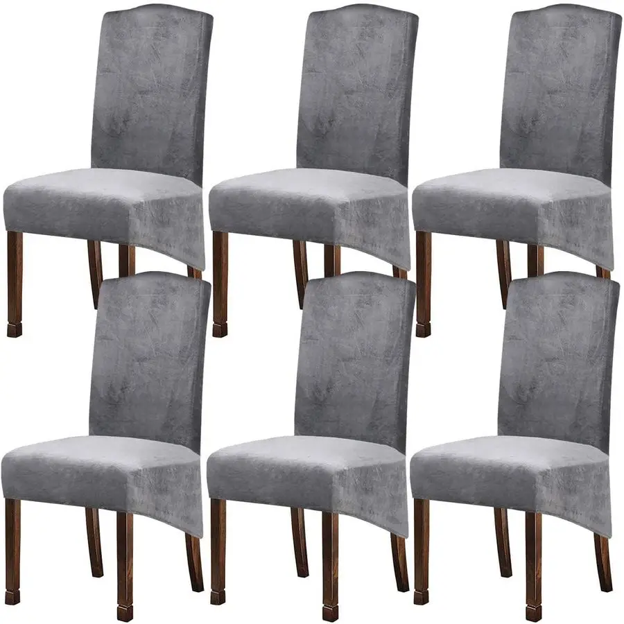

Plush XL Dining Chair Covers, Stretch Chair Slipcover, spandex High Chairs Protector Covers Seat Slipcover with Elastic Band for