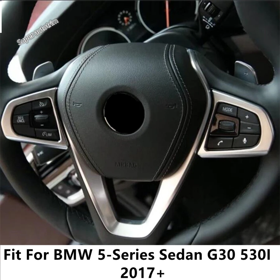 

Car Steering Wheel Button Frame Decorative Cover Trim ABS Matte Accessories Interior For BMW 5 Series Sedan G30 530I 2017 - 2023