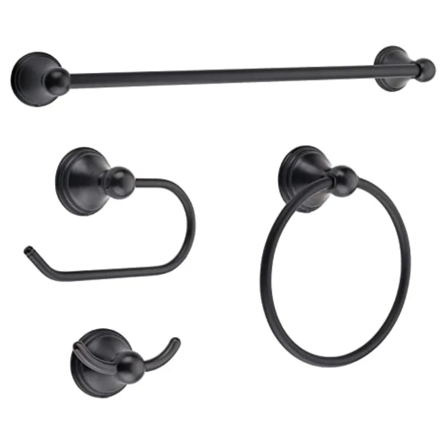

Набор аксессуаров для ванной комнаты - комплект для полотенец, состоящий из 4 держателей для полотенец и 18 или 24-дюймовой перекладины для полотенец.