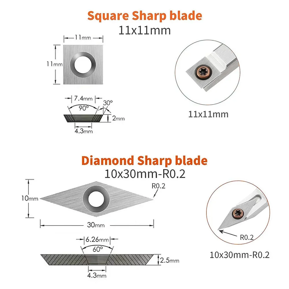 Carbide Cutting Blades Turning Tools Set Carpentry Projects Hollowing Out Not Easy To Break Comfortable To Use