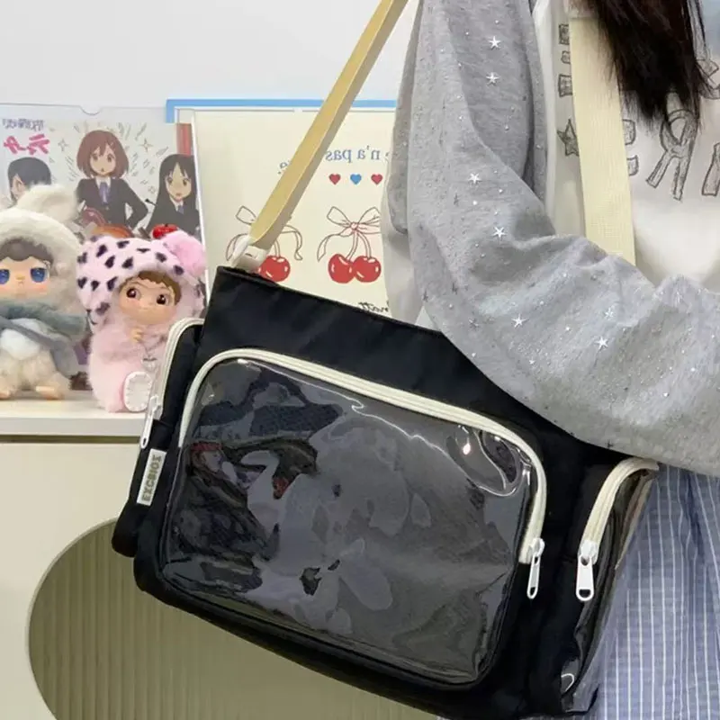 Mochila Transparente de Gran Capacidad, Estilo Moderno, para Estudiantes, Bolso Bandolera para Mujer