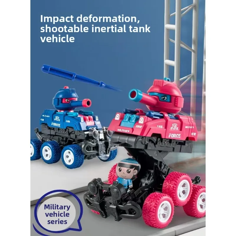 الأطفال الاصطدام تشوه دبابة سيارة لعبة الصبي معركة تنافسية إطلاق بالقصور الذاتي على الطرق الوعرة لعبة دبابة سيارة