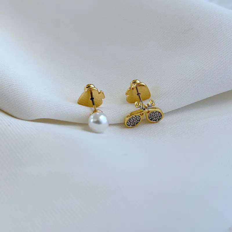 KS الأزياء الأوروبية الخفيفة الفاخرة الكنز سوبر فلاش الزركون البطانة غير المتكافئة تصميم مضرب بدمنتون أقراط معدنية #2