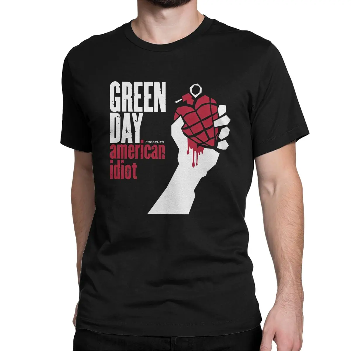 Novelty Green Day Punk T-Shirts Men Women Crew Neck Cotton T Shirts American Idiot Albuum Tee Shirt Plus Size Clothes