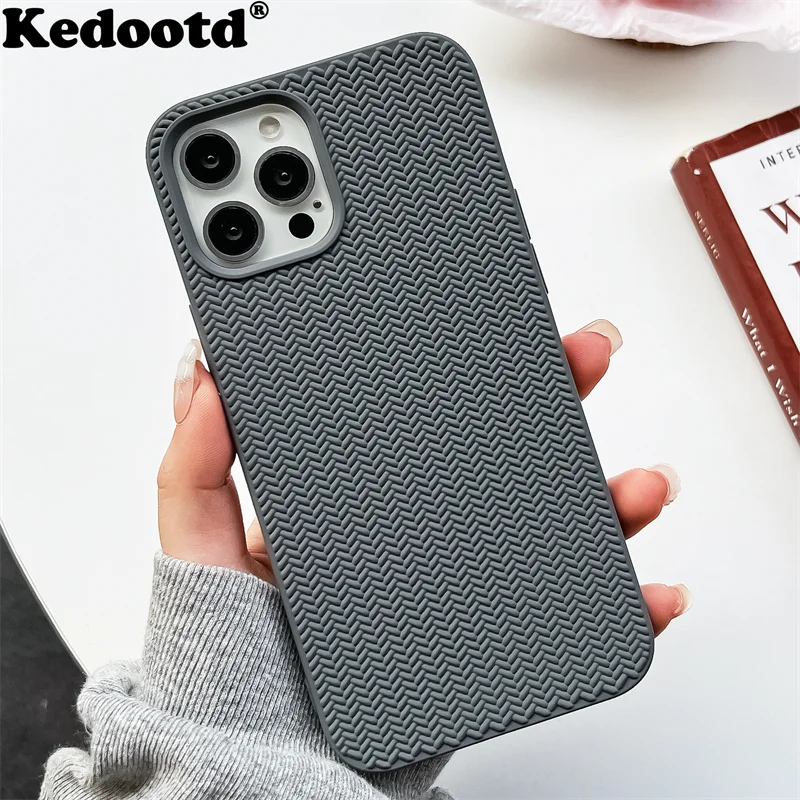 Weave Texture Candy Case For iPhone 15 14 13 12 11 Pro Plus Max Promax X XS XR 7 8 SE2022 Shockproof Soft Silicone Bumper Cover