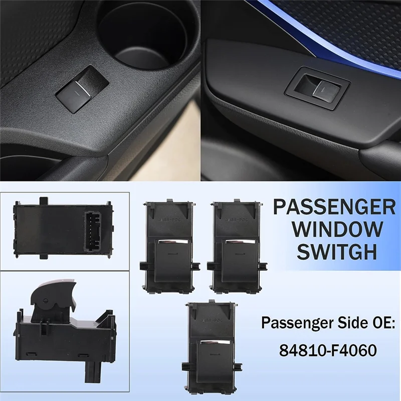 

For Toyota RAV4 XA50 2019-2021 4-Piece LED Master Power Window Switch Replacement Kit 84040-02180, 84040-0R020, 84810-F4060