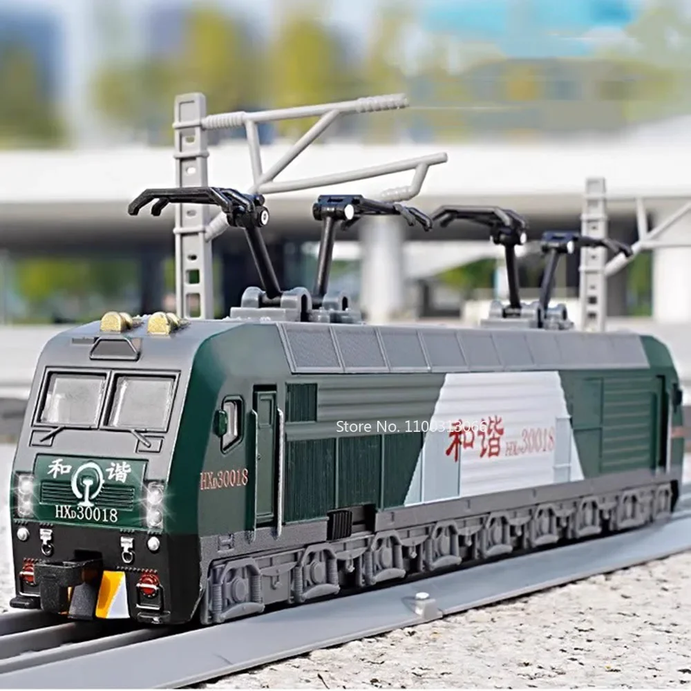 1:87 Scale DONGFENG HEXIE Train Models Cars Toy Alloy DIecast 4 Doors Opened Light Music Electric Trains Kids Educational Toys