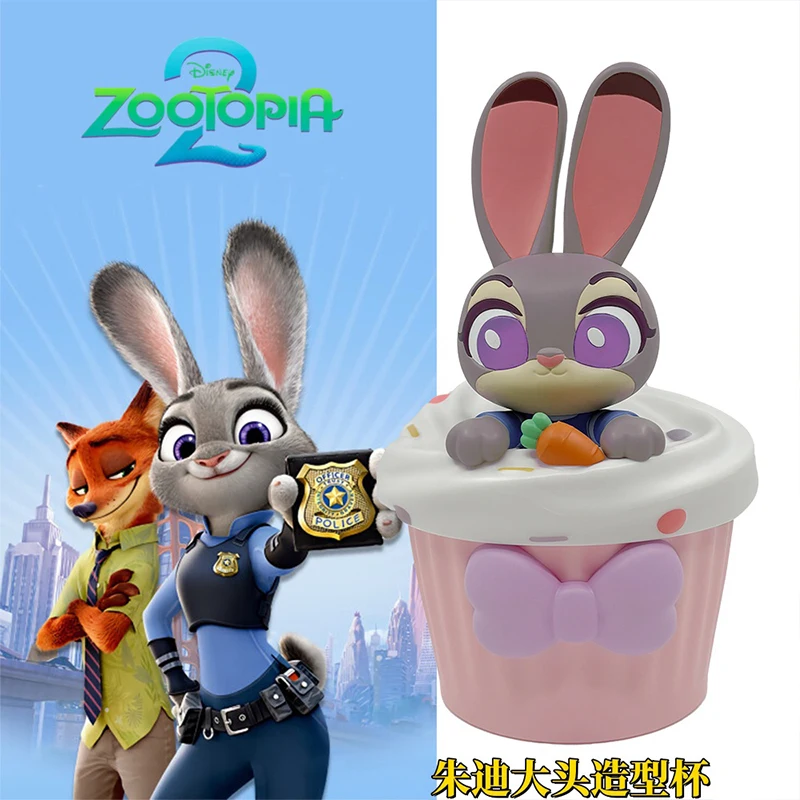 Nowe Oryginalne Gadżety Filmowe Zootopia 2 Judy Nick Figurka Anime Kubek na Wodę w Kształcie Postaci Śliczna Kolekcja z Kreskówek Ozdoba Zabawki Prezent